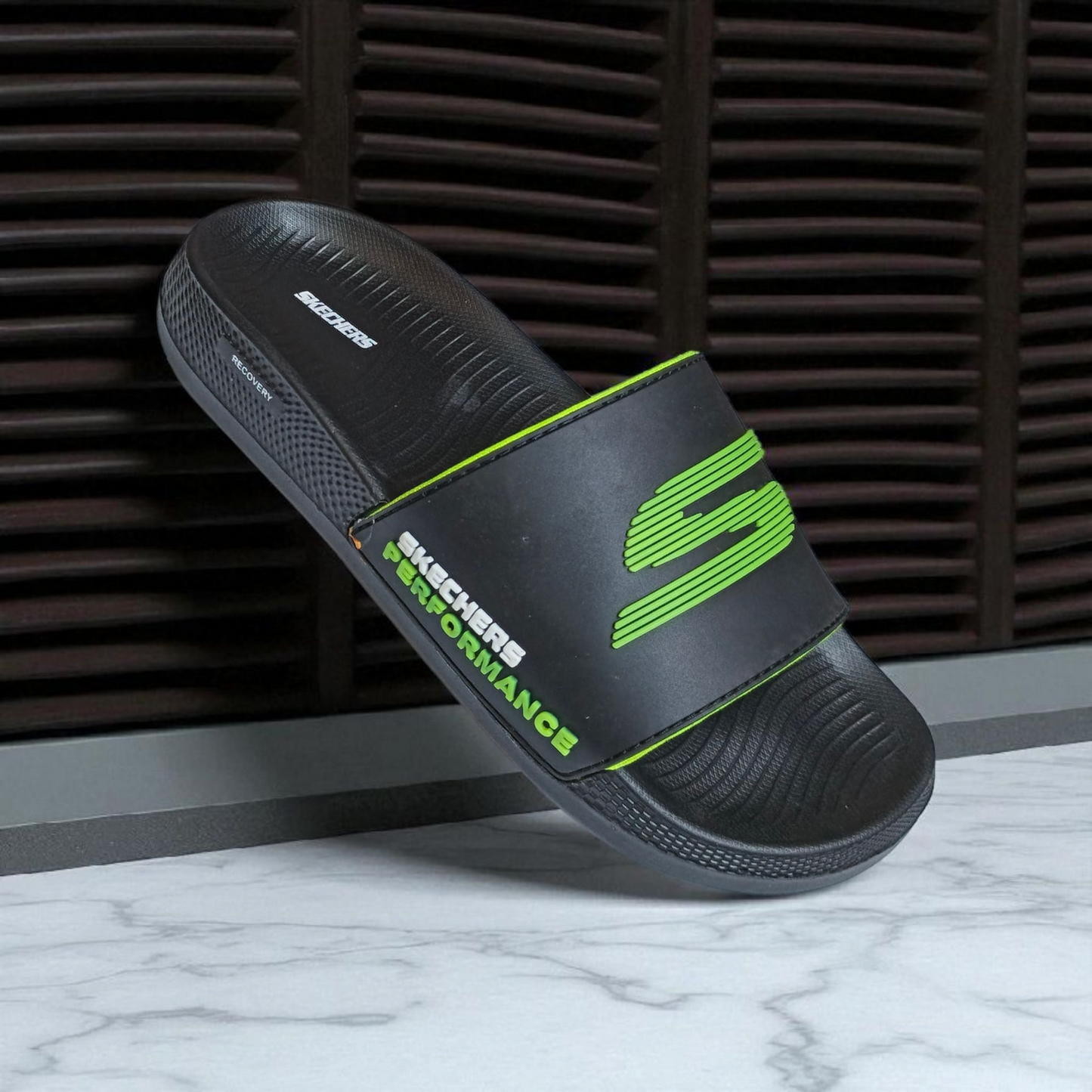 1 ) Skechers Performance Slide – Ultra Soft EVR Sole with Foam Cushioning Inside