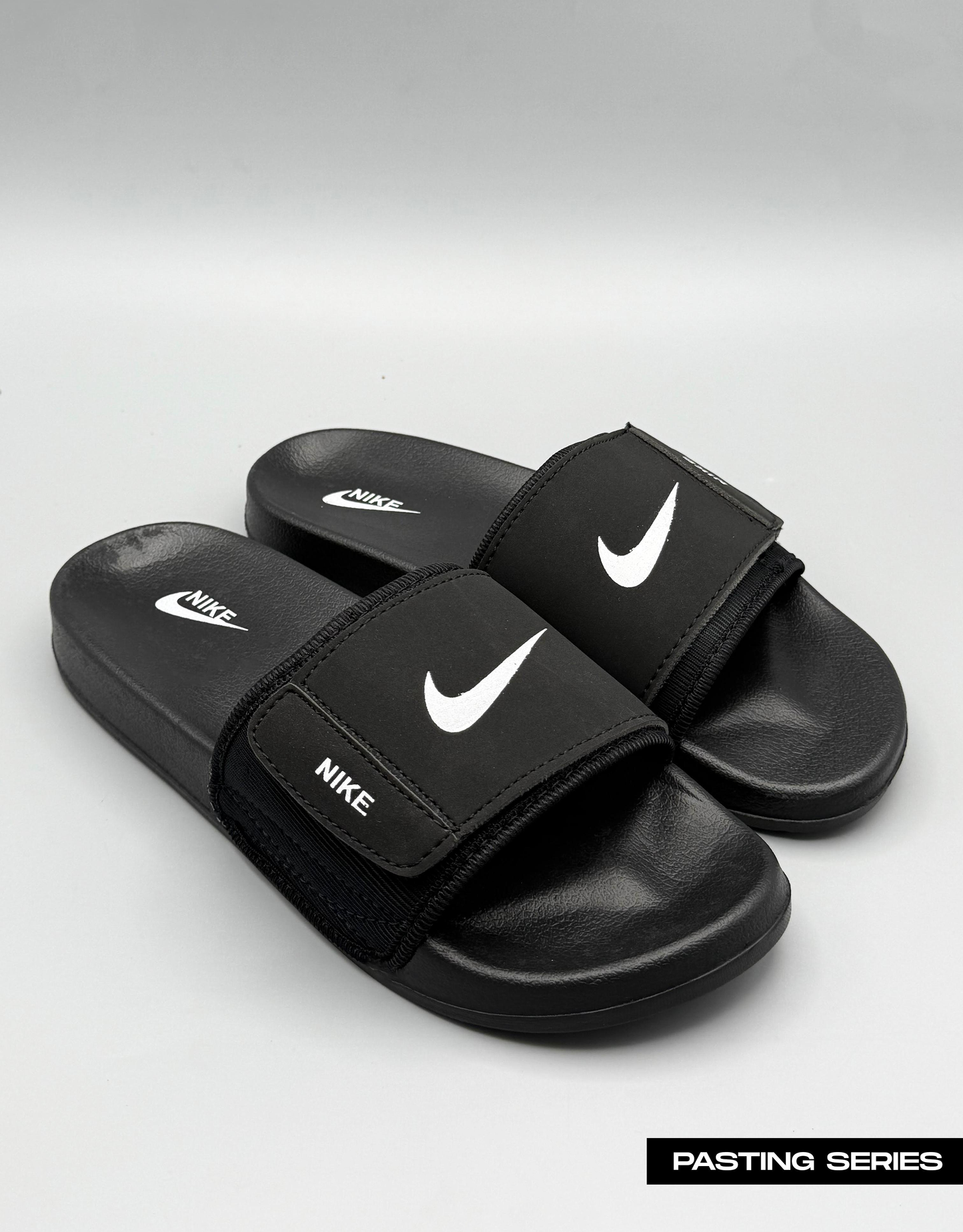 Nike Style Adjustable Slide Slippers – ART P-1 Black